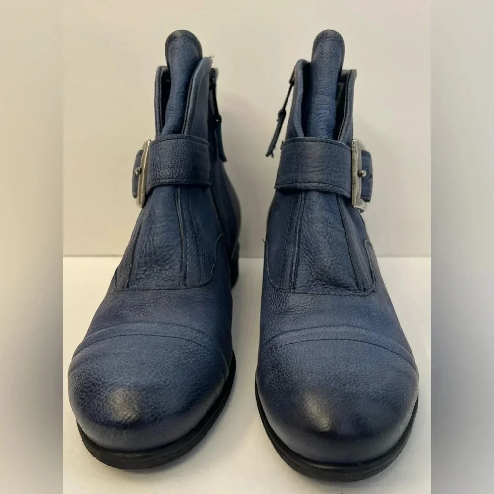 Miz Mooz Siggy Ankle Boots Blue Size 36 Wide